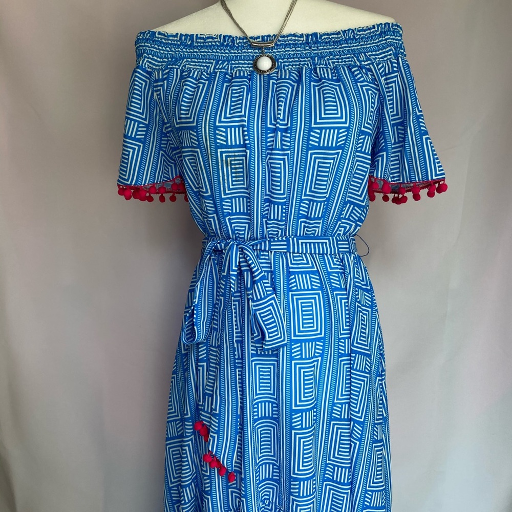 Pattern High Low Midi Dress